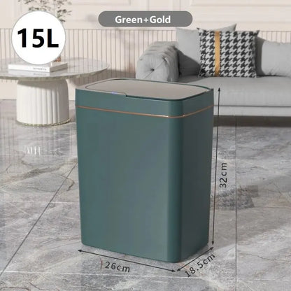 15L Smart Sensor Trash Can — Touchless Auto-Open, IPX5 Waterproof, Auto Bagging | White