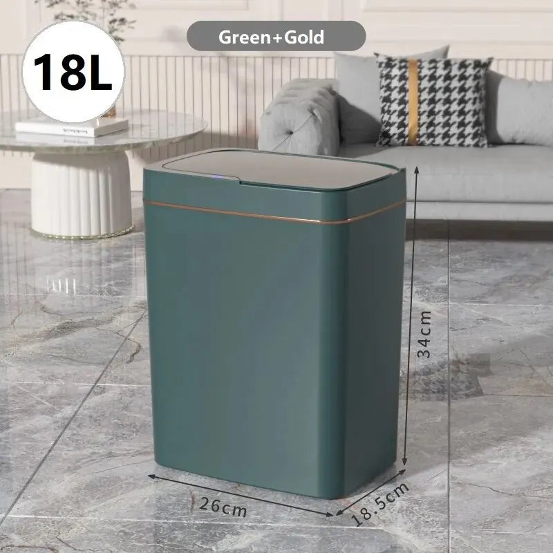 15L Smart Sensor Trash Can — Touchless Auto-Open, IPX5 Waterproof, Auto Bagging | White