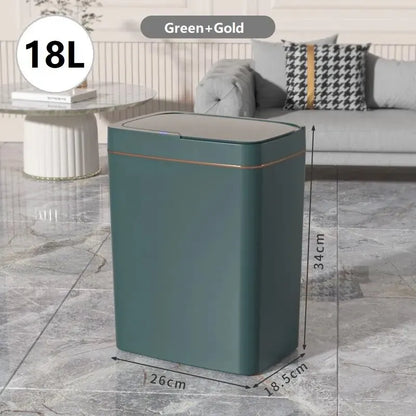 15L Smart Sensor Trash Can — Touchless Auto-Open, IPX5 Waterproof, Auto Bagging | White