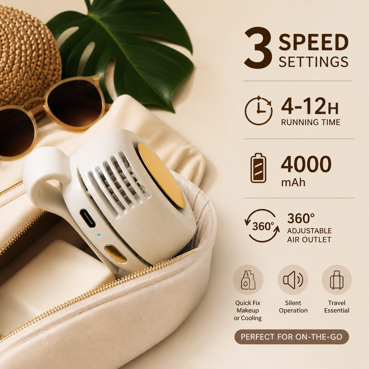 BreezClip™ Mini Cooling Fan — Clip-On, Rechargeable & Ultra-Quiet