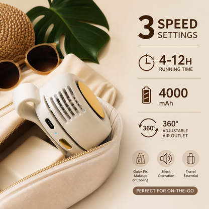 BreezClip™ Mini Cooling Fan — Clip-On, Rechargeable & Ultra-Quiet