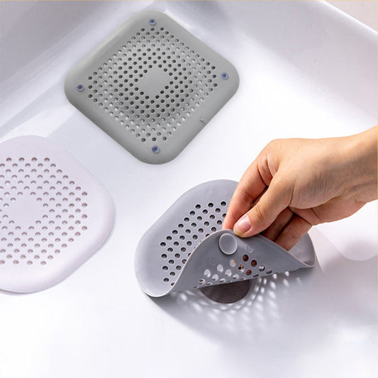DrainGuard™ Silicone Drain Strainer — 3-Pack Square Catcher for Kitchen, Shower & Sink
