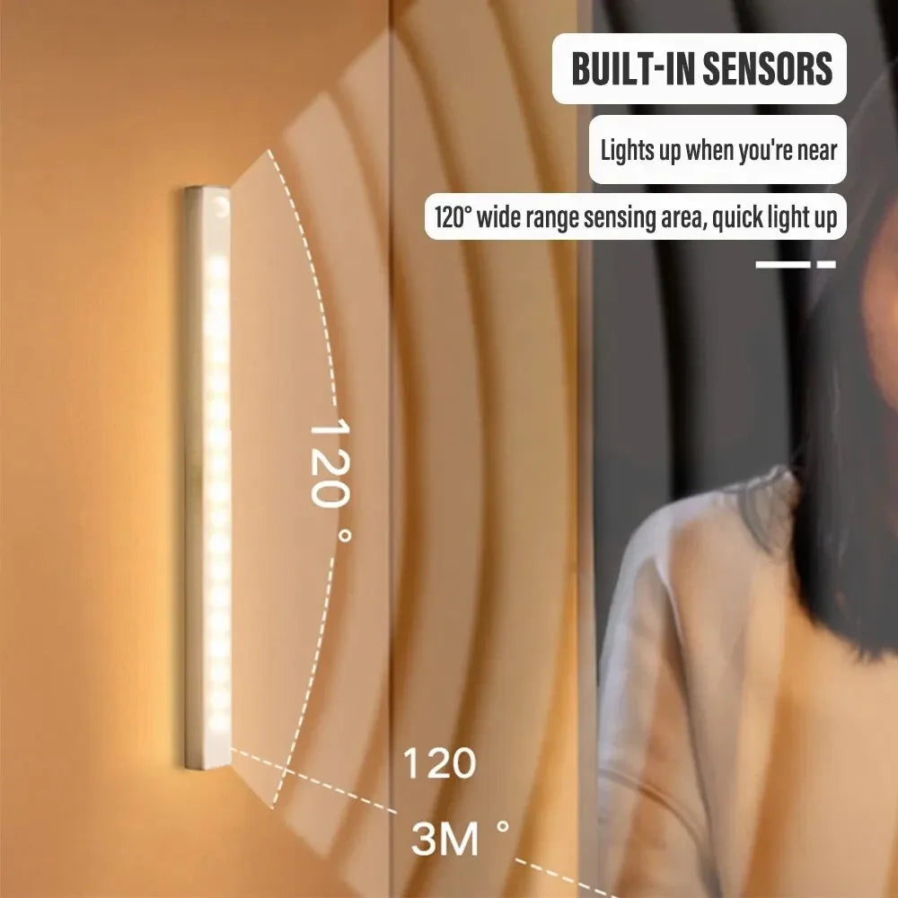 LightGuard™ Rechargeable Motion Sensor Light — Wireless LED for Cabinet, Wardrobe & Staircase