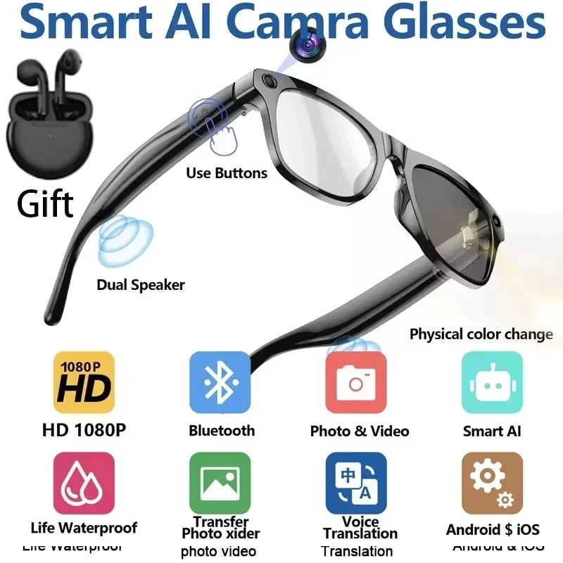 LensAI™ Smart Glasses — AI Assistant, Camera & Bluetooth in One