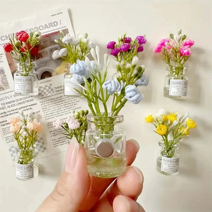 Mini Magnetic Vase Fridge Magnets (8PCS) Cute 3D Kitchen Decor & Gift