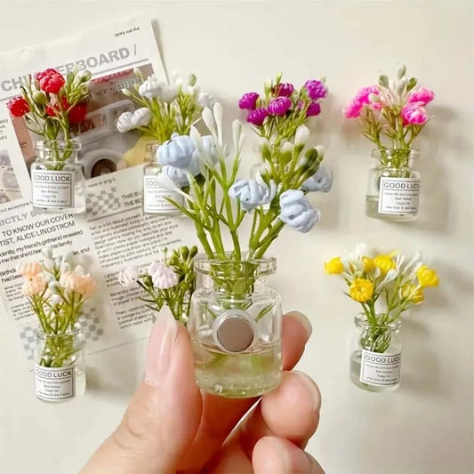 Mini Magnetic Vase Fridge Magnets (8PCS) Cute 3D Kitchen Decor & Gift