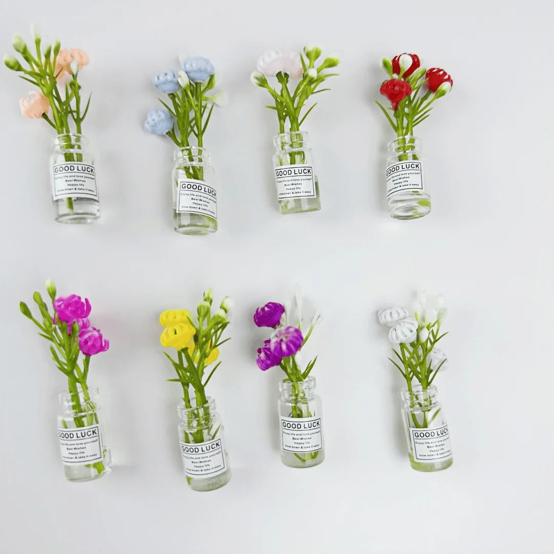 Mini Magnetic Vase Fridge Magnets (8PCS) Cute 3D Kitchen Decor & Gift