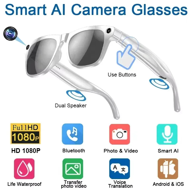 LensAI™ Smart Glasses — AI Assistant, Camera & Bluetooth in One