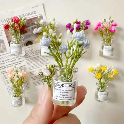 Mini Magnetic Vase Fridge Magnets (8PCS) Cute 3D Kitchen Decor & Gift