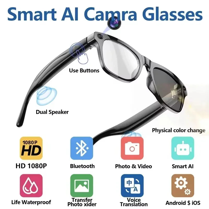 LensAI™ Smart Glasses — AI Assistant, Camera & Bluetooth in One