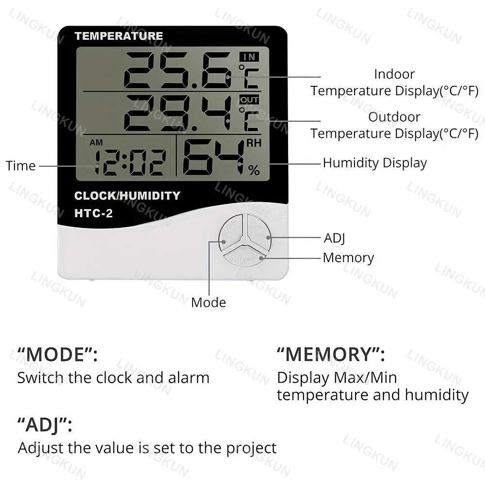 ClimaClock™ Smart Weather Station — Temperature, Humidity & Alarm in One