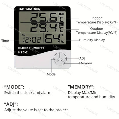 ClimaClock™ Smart Weather Station — Temperature, Humidity & Alarm in One