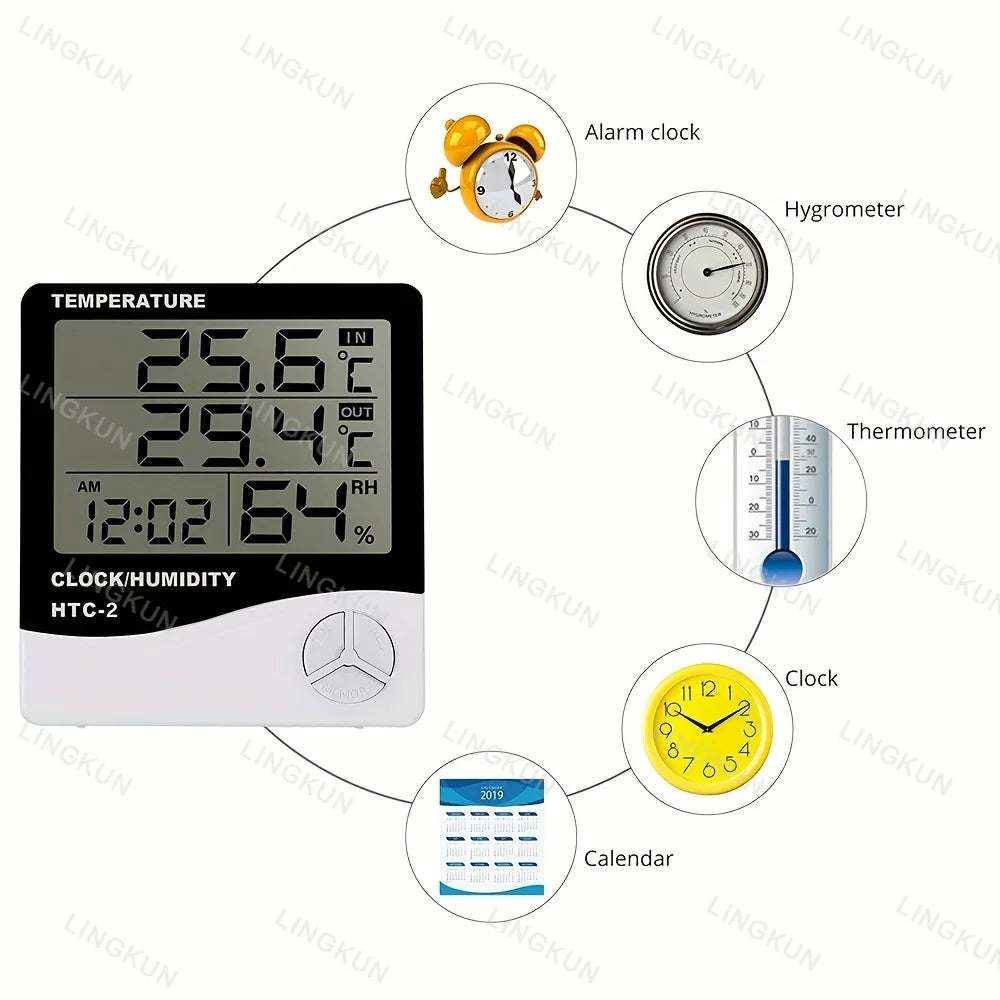 ClimaClock™ Smart Weather Station — Temperature, Humidity & Alarm in One