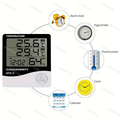 ClimaClock™ Smart Weather Station — Temperature, Humidity & Alarm in One