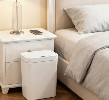 15L Smart Sensor Trash Can — Touchless Auto-Open, IPX5 Waterproof, Auto Bagging | White