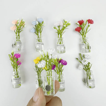 Mini Magnetic Vase Fridge Magnets (8PCS) Cute 3D Kitchen Decor & Gift