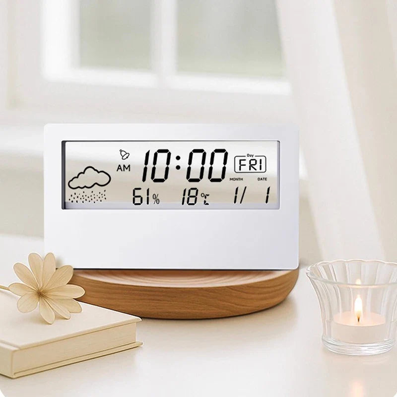 ClimaClock™ Smart Weather Station — Temperature, Humidity & Alarm in One