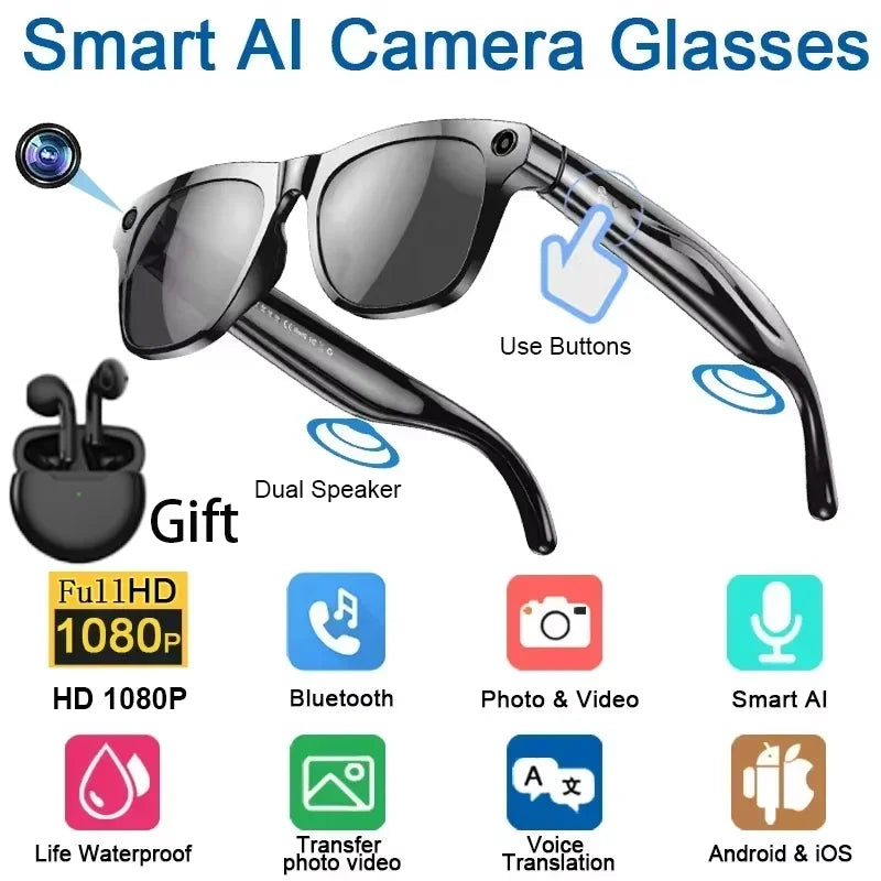 LensAI™ Smart Glasses — AI Assistant, Camera & Bluetooth in One