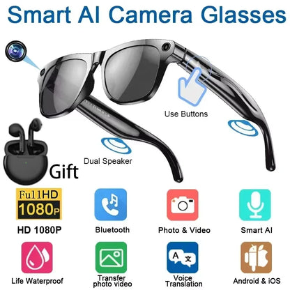 LensAI™ Smart Glasses — AI Assistant, Camera & Bluetooth in One