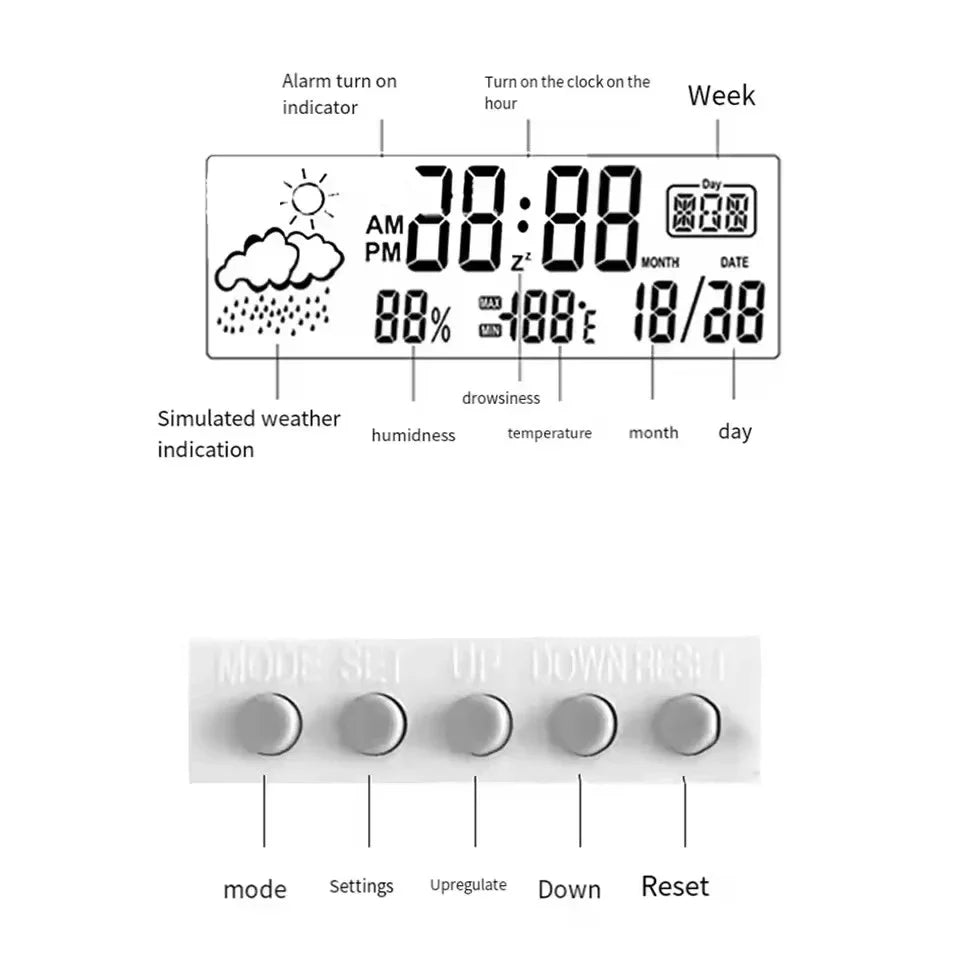 ClimaClock™ Smart Weather Station — Temperature, Humidity & Alarm in One