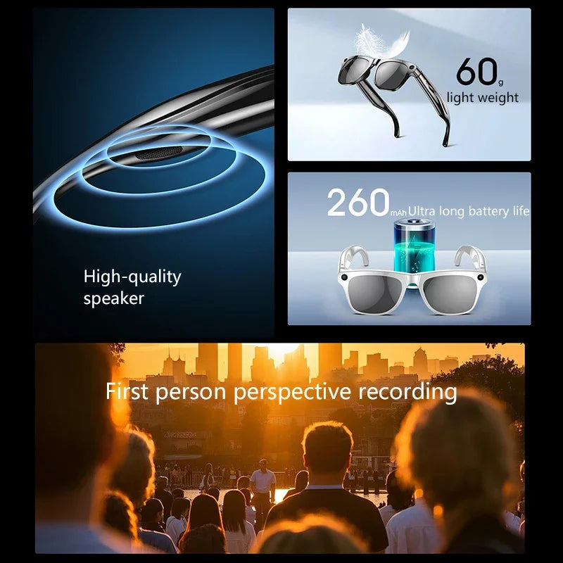 LensAI™ Smart Glasses — AI Assistant, Camera & Bluetooth in One