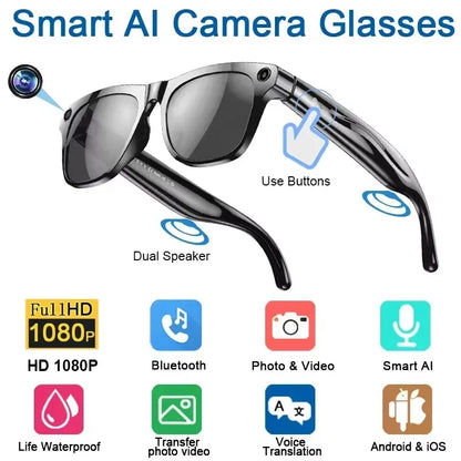 LensAI™ Smart Glasses — AI Assistant, Camera & Bluetooth in One