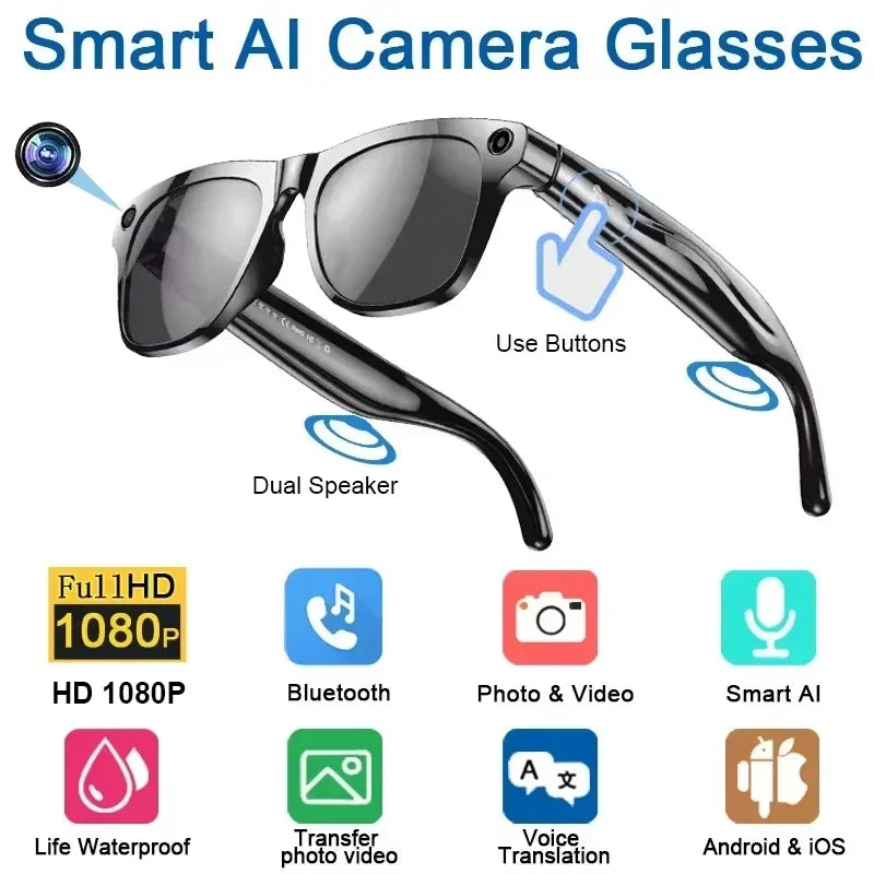 LensAI™ Smart Glasses — AI Assistant, Camera & Bluetooth in One