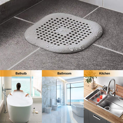 DrainGuard™ Silicone Drain Strainer — 3-Pack Square Catcher for Kitchen, Shower & Sink